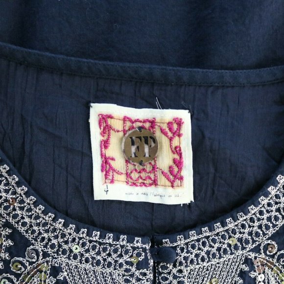 Free People Dress Sleeveless Sequins Buttons Dress - Picture 5 of 6